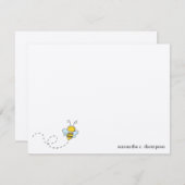 Bumble Bee Baby shower Merci Carte de note (Devant / Derrière)