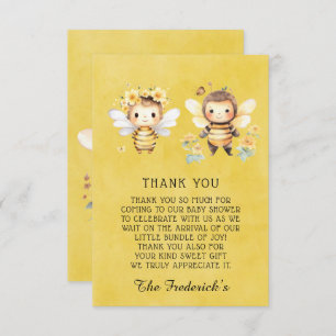 Bumble Bee Baby shower Merci Cartes