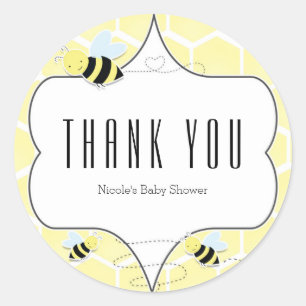 Bumble Bee Baby shower Party Favor Stickers