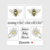 Bumble Bee Baby shower Sticker (Vel)