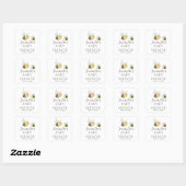 Bumble Bee Baby shower Sticker met naam en datum (Vel)