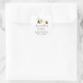 Bumble Bee Baby shower Sticker met naam en datum (Tas)