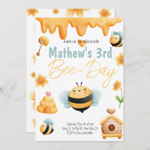 Bumble Bee Birthday Party Invitation Kaart