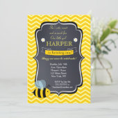 Bumble Bee Birthday Party Invitations Kaart (Staand voorkant)