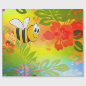 Bumble bee bloem cadeau papier (Vlak)