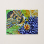 Bumble Bee & Blue Aster Jigzaag Puzzle Legpuzzel (Horizontaal)