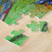 Bumble Bee & Blue Aster Jigzaag Puzzle Legpuzzel (Zijkant)