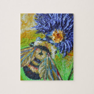 Bumble Bee & Blue Aster Jigzaag Puzzle Legpuzzel