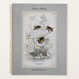Bumble Bee Botanical op linen Planner