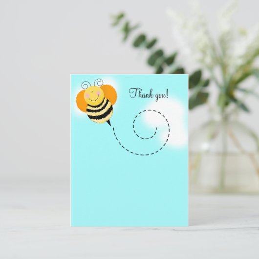 Bumble Bee Bumble Bee Flat Hartelijk dank, kaart 4 (Staand voorkant)