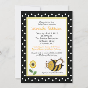 Bumble Bee Buzz 5x7 Baby shower Uitnodiging