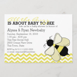 Bumble Bee Buzz Baby shower Kaart