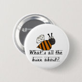 Bumble Bee Buzz Tshirts en cadeautjes Ronde Button 5,7 Cm (Voorkant /achterkant)