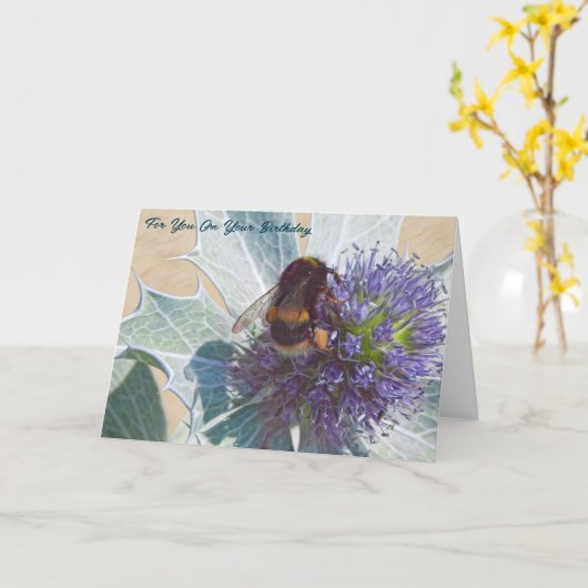 Bumble Bee Carte d'anniversaire (Fleur jaune)