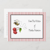 Bumble bee Cherries Recipe Cards Briefkaart (Voorkant / Achterkant)