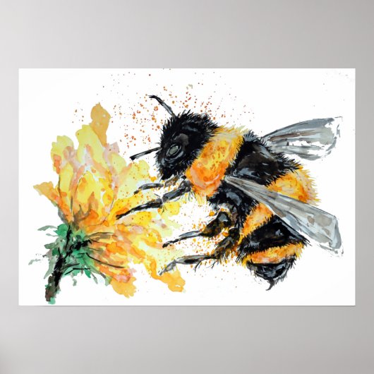 Bumble Bee Collect Pollen Poster (Voorkant)
