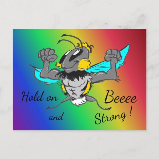 Bumble Bee Cust. Carte postale arc-en-ciel (Devant)