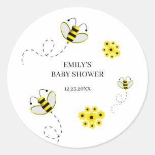 Bumble Bee Custom Baby shower Classic Ronde Sticke Sticker