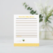 Bumble Bee Custom Flyer Baby shower Conseils Carte (Debout devant)