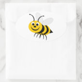 Bumble Bee Design Ovale Sticker (Tas)