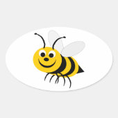 Bumble Bee Design Sticker ovale (Devant)