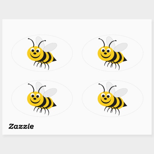 Bumble Bee Design Sticker ovale (Feuille)