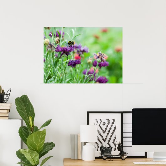 Bumble bee en bloesdoek poster (Thuiskantoor)