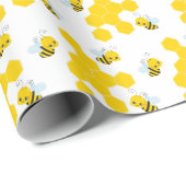 Bumble Bee en Honingraat Patroon Cadeaupapier (Rol Hoek)
