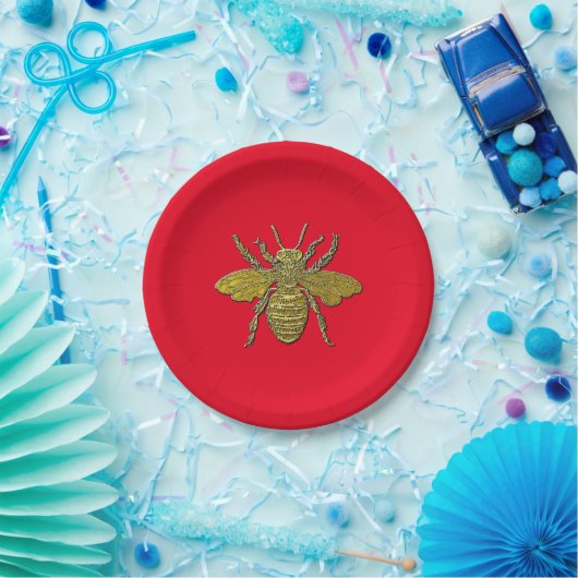Bumble Bee en Uw kleur Papieren Bordje (Feest)