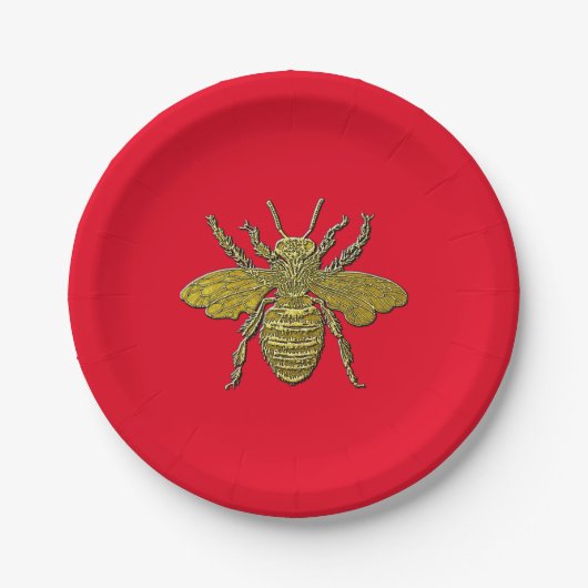 Bumble Bee en Uw kleur Papieren Bordje (Voorkant)