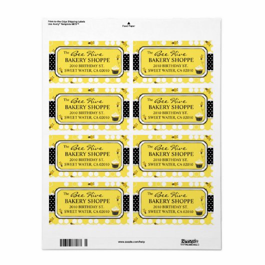 Bumble Bee Étiquette d'expédition (Feuille entière)