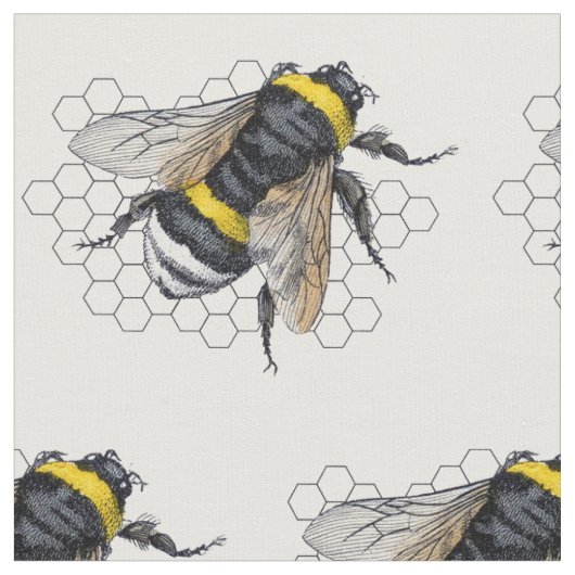 Bumble Bee Fabric Stof (Close Up)