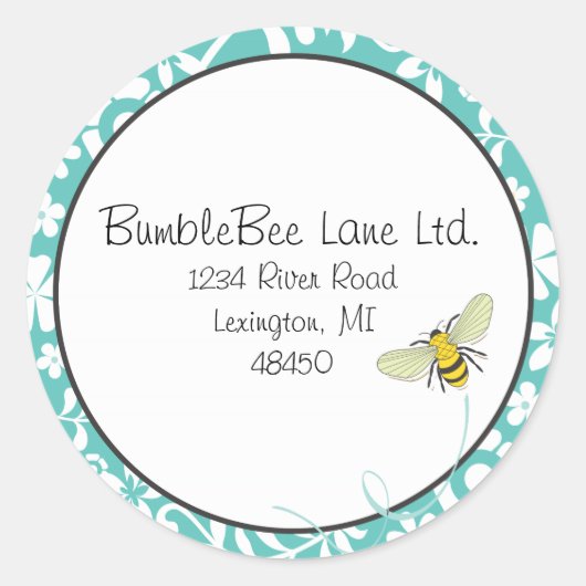 Bumble Bee Faveur Sticker ou Étiquette de adresse (Devant)