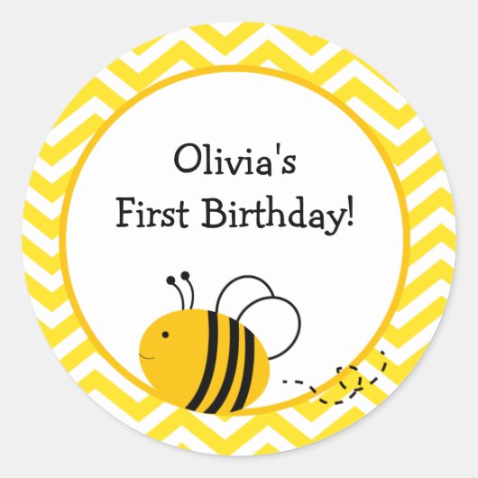 Bumble Bee Favor Stickers (Voorkant)