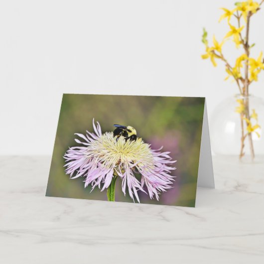 Bumble Bee Fleur sauvage Carte d'écriture John 1:1 (Fleur jaune)