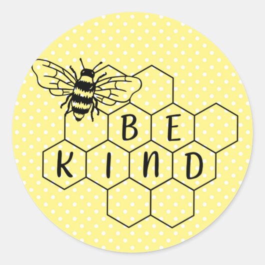 Bumble bee gele poka dot ronde sticker (Voorkant)