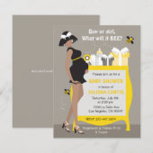 Bumble Bee Gender Reveal Uitnodigingen - Afrikaans (Voorkant / Achterkant)