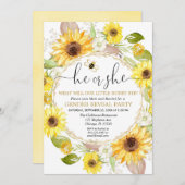 Bumble Bee Geslacht Onthullen Uitnodiging (Voorkant / Achterkant)