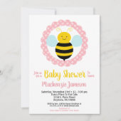 Bumble Bee Girls Baby shower Invitation (Devant)