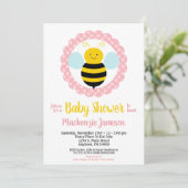 Bumble Bee Girls Baby shower Invitation (Debout devant)