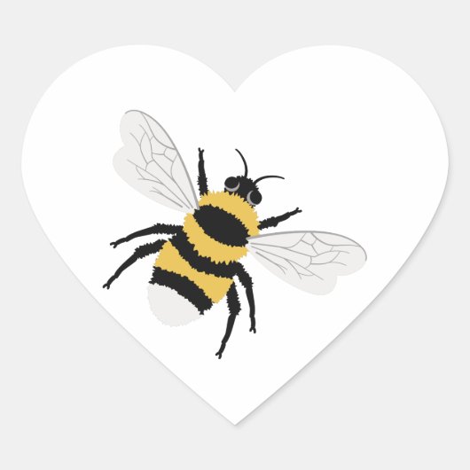 Bumble Bee Hart Sticker (Voorkant)