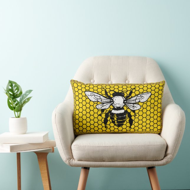 Bumble Bee hive Apiary Throw Pillow Kussen (Stoel)