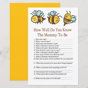 Bumble Bee Hoe goed ken je baby shower game?