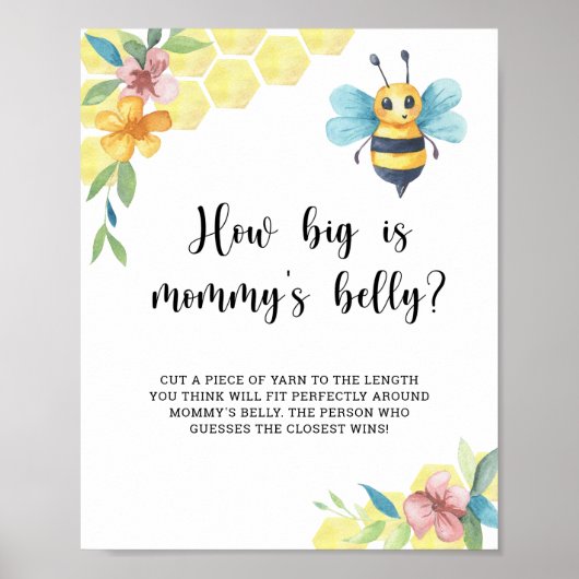 Bumble bee hoe groot is mammie's buikspel poster (Voorkant)