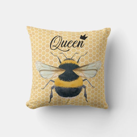 Bumble Bee Honeybee Queen Bee Kussen (Voorkant)