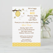 Bumble Bee Honeycomb Baby Douche Uitnodigingen (Staand voorkant)