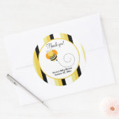 Bumble Bee Hop Bee Sticker Faveur Rond - Striped (Enveloppe)