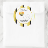 Bumble Bee Hop Bee Sticker Faveur Rond - Striped (Sac)
