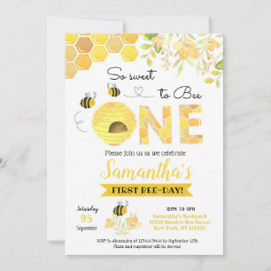 Bumble Bee Invitations de fête d'anniversaire