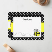 Bumble Bee Jaune Plat Merci Cartes de notes (Devant/Arrière en situation)